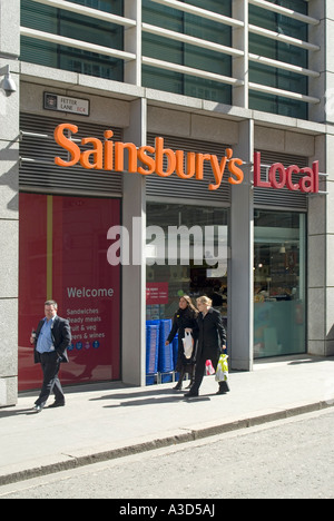 Sainsburys lokalen Supermarkt uk einkaufen außen Stockfoto