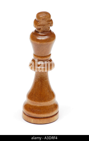 Hölzerne Schach Stück König auf weißem Hintergrund Stockfoto