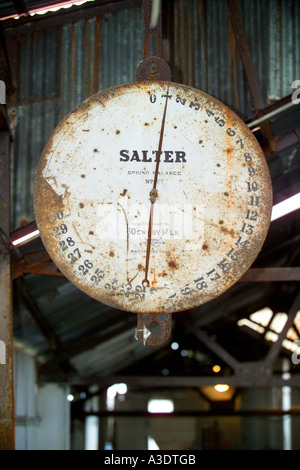Alte Waage Waagen bei Big Pit National Mining Museum of Wales, Blaenavon, UNESCO-Welterbe im südöstlichen Wales, UK Stockfoto