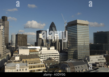 Der Londoner Skyline-Blick vom Denkmal Stockfoto