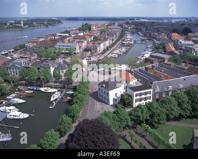 Ansicht von Dordrecht vom Kirchturm Stockfoto