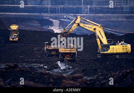 Offener Schnitt Kohlebergbau, Victoria Australien Stockfoto