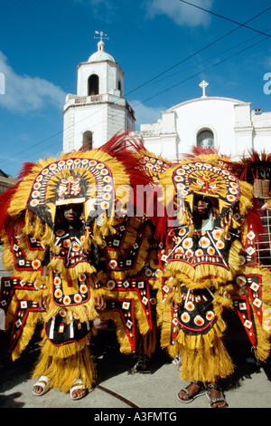 Philippinen, Aklan, Kalibo, Tänzerin bei den Ati-Atihan Festival, Stockfoto