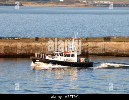 Aberdeen harbour Pilot Boat Rückkehr in den Hafen von der Nordsee Escort-Operationen.  XPL 4610-434 Stockfoto