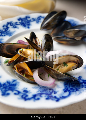 Ein Teller mit schottischen Muscheln redaktionelle Essen Stockfoto