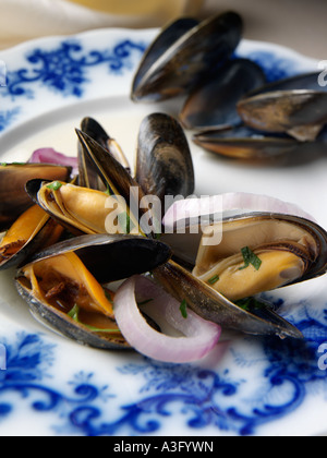 Ein Teller mit schottischen Muscheln redaktionelle Essen Stockfoto