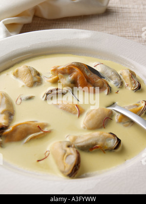 Eine Schüssel mit schottischen Muscheln Suppe redaktionelle Essen Stockfoto