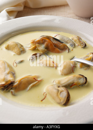 Eine Schüssel mit schottischen Muscheln Suppe redaktionelle Essen Stockfoto