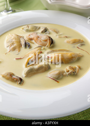 Eine Schüssel mit schottischen Muscheln Suppe redaktionelle Essen Stockfoto