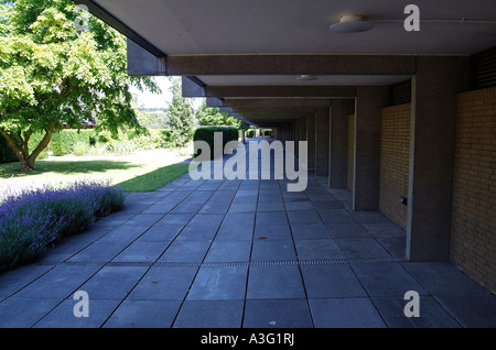 Durchgang auf dem Gelände des St. Catherines College in Oxford Stockfoto