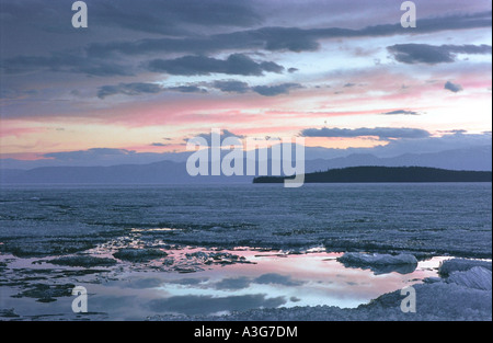 Khuvsgul See bei Sonnenuntergang. Nord-Mongolei Stockfoto