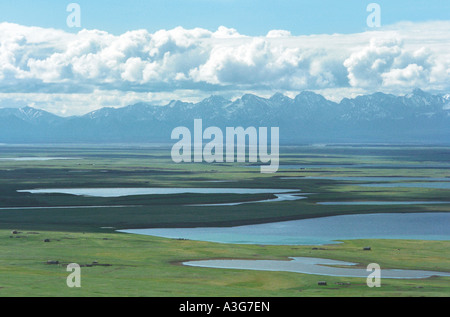 Shishkhid (Shishhid) Gol Flusses (Malyy Jenissei). Tsagan Mort Nuur See. Darhadyn Wetland. Nord-Mongolei Stockfoto