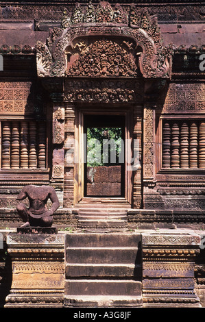 Banteay Srei Tempel, nördlich von Angkor, Kambodscha Stockfoto