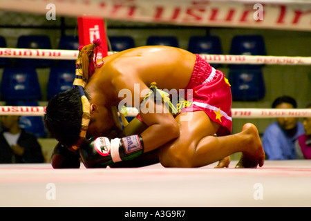 Thai-Boxen in der Ratchadamnoen Boxstadion Bangkok Thailand Stockfoto