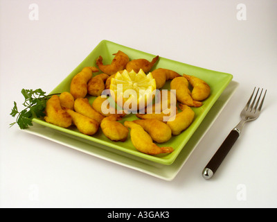 Gebratene Garnelen Rezept erhältlich Stockfoto