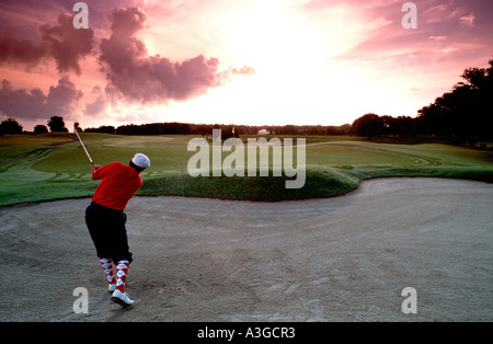 Golfspieler aus Sandfang Stockfoto