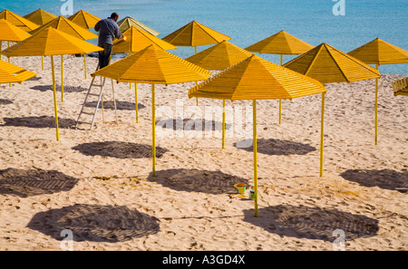 Vorbereitung für die Sommersaison in Ayia Napa, Zypern Stockfoto