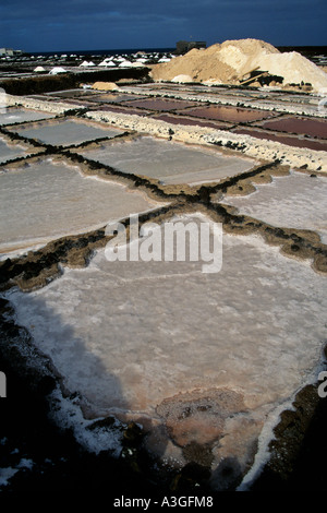 Salinen bei Los Agujeros-Lanzarote-Kanarische Inseln-Spanien Stockfoto