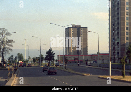 Hochhäuser an der berüchtigten Ballymun auf der Nordseite von Dublin, Irland Stockfoto