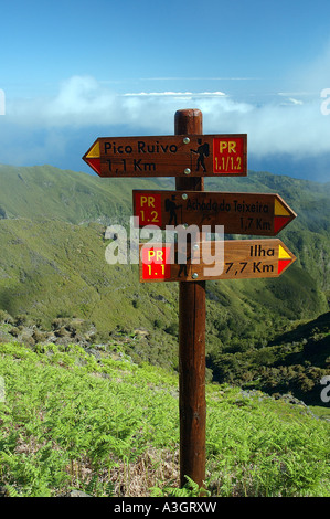 Zwischen Achada Teixeira / Encumeada Stockfoto