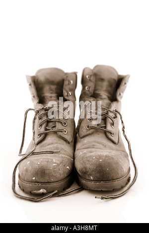 Paar Stiefel von alten Stockfoto