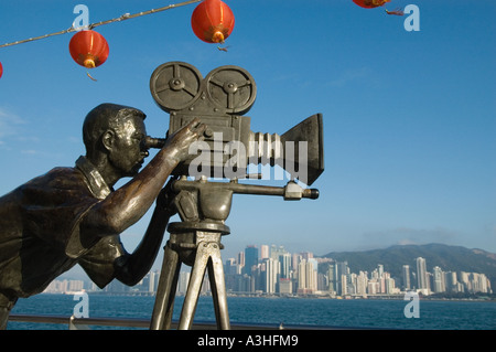 "Skulpturen entlang der Avenue of the Stars TST Kowloon Hong Kong" Stockfoto