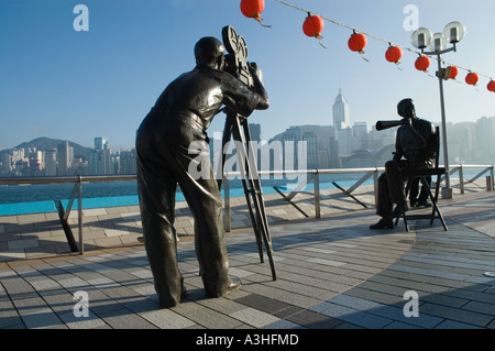 "Skulpturen entlang der Avenue of the Stars TST Kowloon Hong Kong" Stockfoto