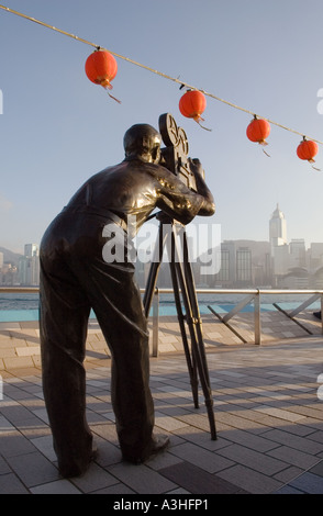 "Skulpturen entlang der Avenue of the Stars TST Kowloon Hong Kong" Stockfoto