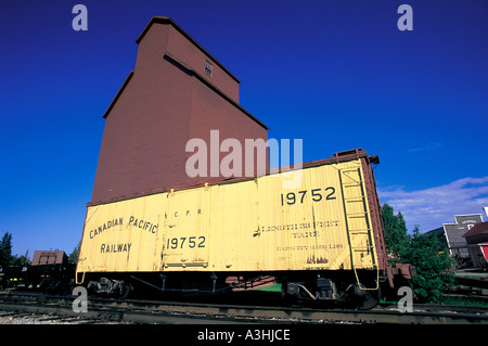 kanadische pazifische Eisenbahn Cargo Waggon Getreidespeicher silo nur zur redaktionellen Verwendung Kanada Stockfoto