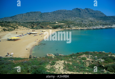 Golden Beach in der Nähe von Charaki auf der griechischen Insel Rhodos Stockfoto
