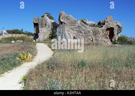 Die Königsgräber in der Nähe von Paphos. Zypern. Stockfoto