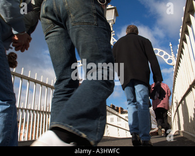 Ha'Penny Bridge, auch bekannt als Penny Ha'Penny Bridge und Liffey Bridge, River Liffey, Dublin, Irland Stockfoto