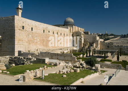 Ruinen von Fatimid Festung im Jerusalem Archäologische Park unter Al Aksa Moschee an der südlichen Wand von Haram al S Stockfoto