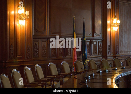 Innenansicht der Palast des Parlaments (Palatul Parlamentului) in Bukarest, Rumänien Stockfoto