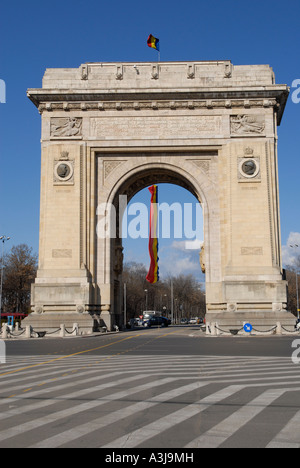 Bogen der Triumph Arcul de Triumf in Zentralrumänien Bukarest Stockfoto