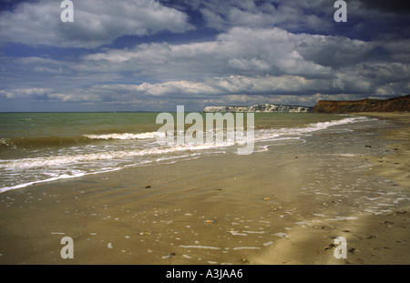 Compton und Freshwater Bay gesehen von Brook Bay Isle Of Wight England UK Stockfoto