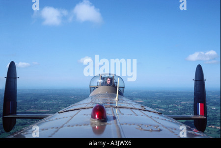 Tail-Geschützturm der Avro Lancaster Bomber während des Fluges Stockfoto