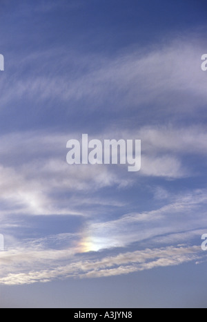 Parhelion in Cirrus in Essex, England. Stockfoto