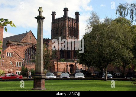 Chester Kathedrale von Abbey Square Stockfoto