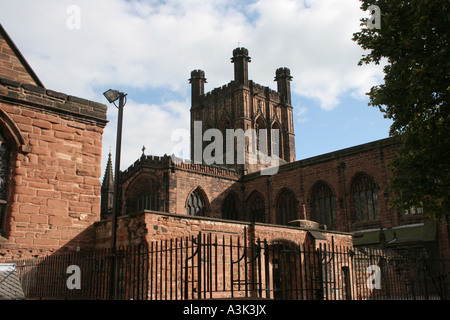 Chester Kathedrale von Abbey Square Stockfoto