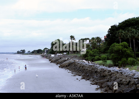 Am frühen Morgen auf einen Strand von St Simon Georgien Stockfoto