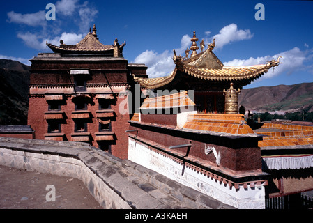 24. Juli 2006 - Labrang Lamma buddhistisches Kloster in der chinesischen Stadt Xiahe in der Provinz Gansu. Stockfoto