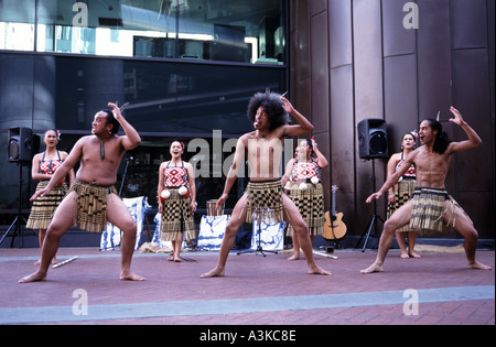 Maori-Performer. Auckland. Neuseeland Stockfoto