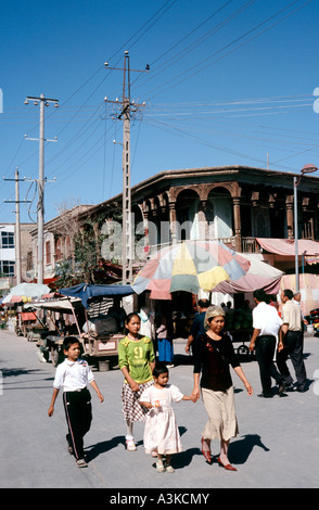 Altstadt der Stadt Kashgar (Kashi) in der westlichen chinesischen Provinz Xinjiang Stockfoto