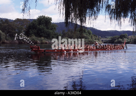 Ngaruawahia Regatta in der Nähe von Hamilton. North Island, Neuseeland. Turangawaewae marae Stockfoto