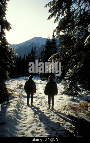 Winterwanderer in der niedrigen Tatra Slowakei Stockfoto