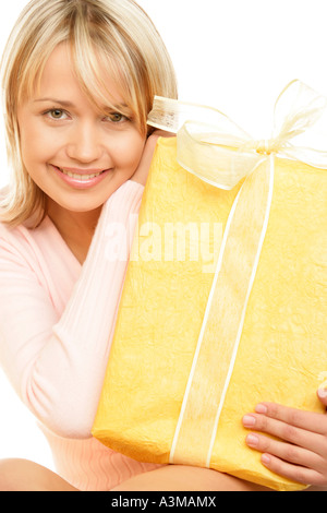 Frau Holding Geschenk Stockfoto