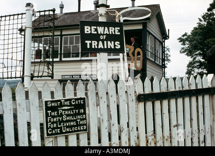 Cemmes Straße Signal Box, Wales in den 1970er Jahren. Stockfoto