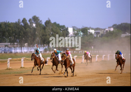 Phu Rennstrecke Tho in Ho-Chi-Minh-Stadt (Saigon) Vietnam wo Kind jockeys Miniatur Rennpferde und das Glücksspiel ist intensiv Stockfoto