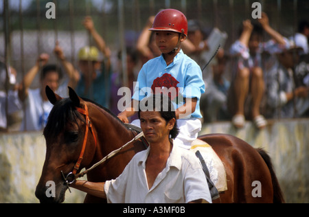 Phu Rennstrecke Tho in Ho-Chi-Minh-Stadt (Saigon) Vietnam wo Kind jockeys Miniatur Rennpferde und das Glücksspiel ist intensiv Stockfoto